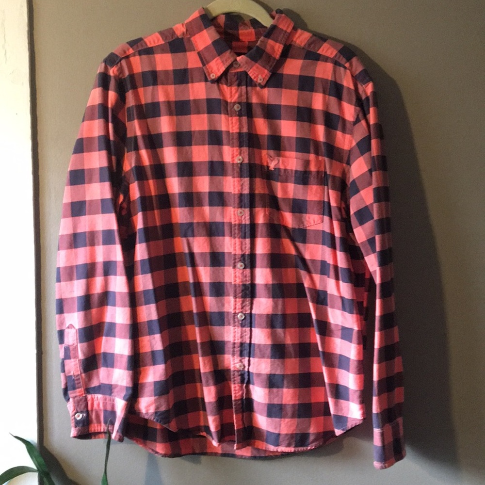 Men’s America’s Eagle 100% Cotton Neon Button-Up